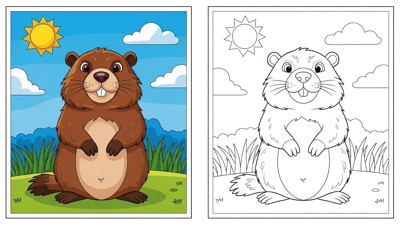 Groundhog Coloring Pages