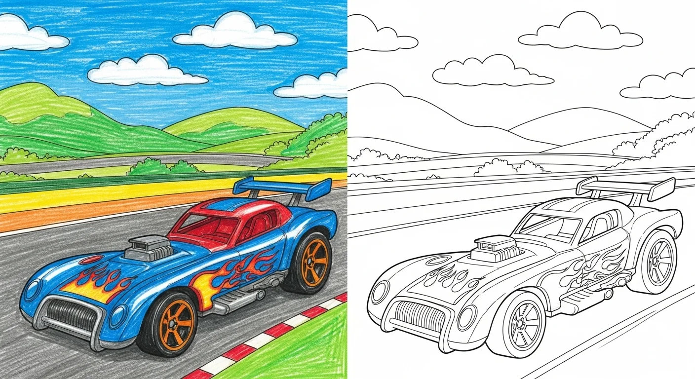 Hot Wheels coloring page