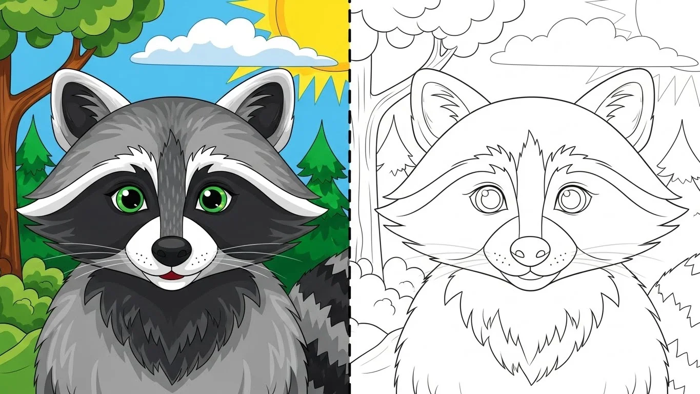Raccoon Coloring Pages