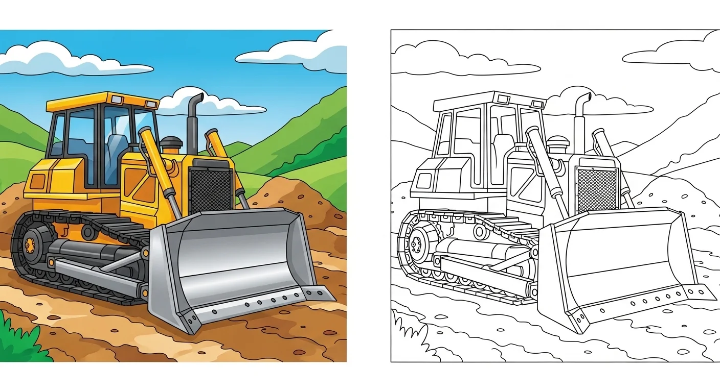 Bulldozer coloring page