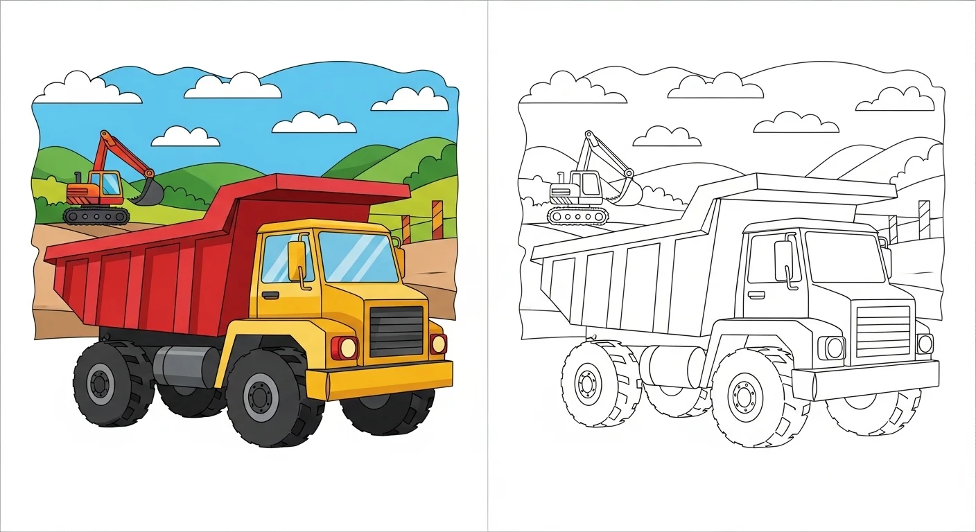 Dump Truck coloring page