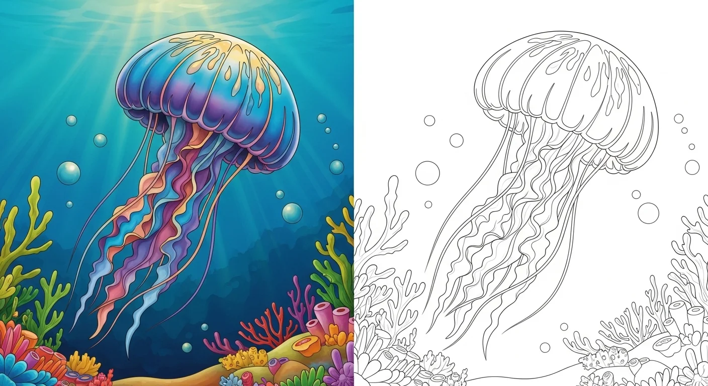Jellyfish coloring page