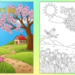 Spring coloring page