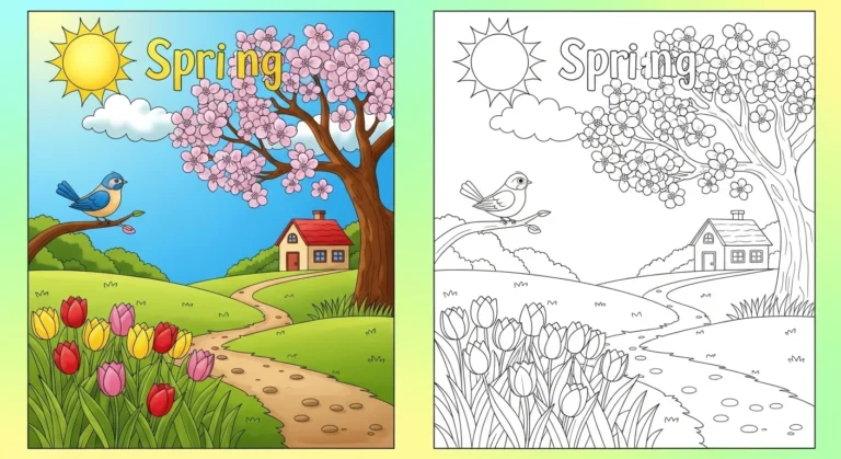 Spring coloring page