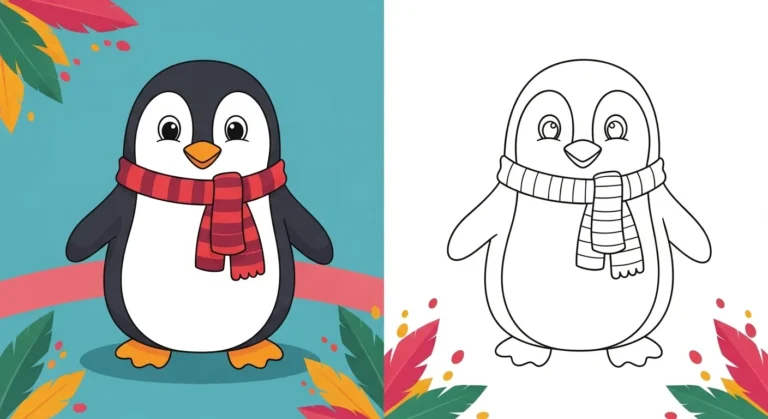 penguin coloring page