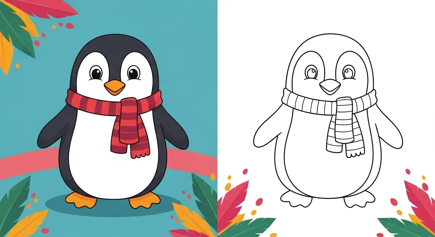 penguin coloring page